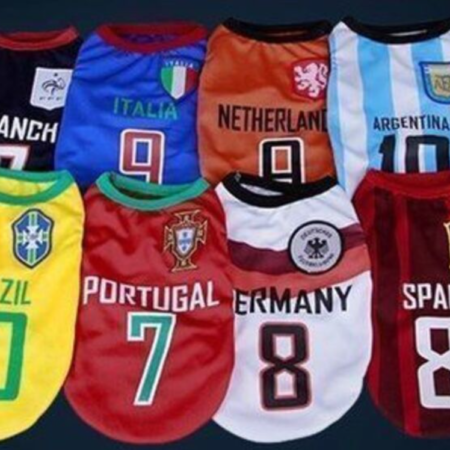 Nations Soccer Jersey Coat for Pet Dogs Nations Soccer Jersey Coat for Pet Dogs