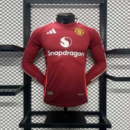 Manchester United 2024/25 Home Jersey Long Sleeves Front Manchester United 2024/25 Home Jersey Long Sleeves Front