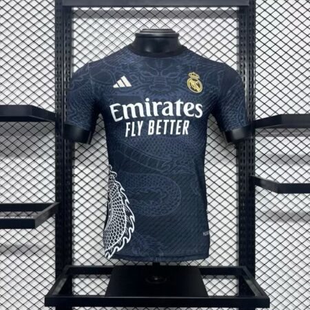 Real Madrid 2024/25 Dark Blue & White Dragon Jersey