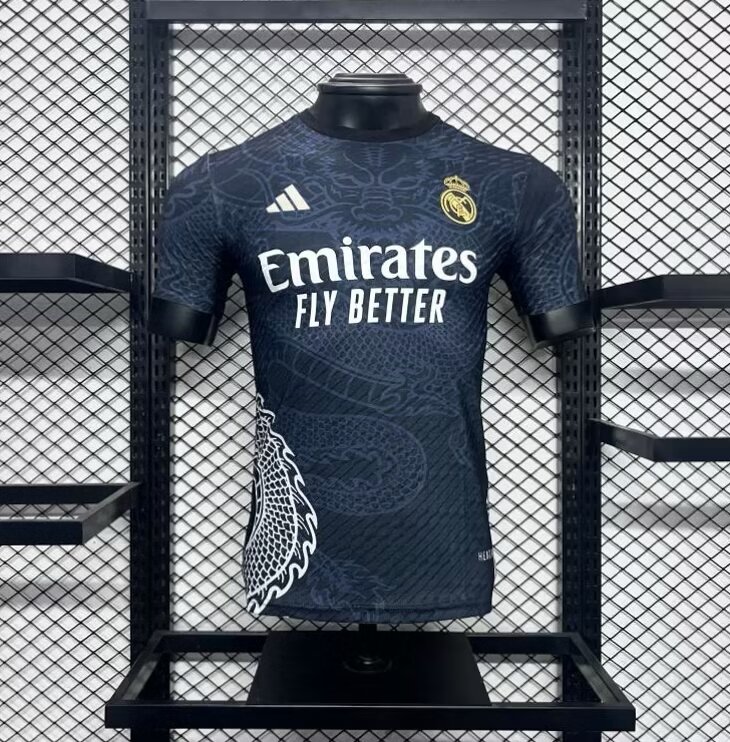 Real Madrid 2024/25 Dark Blue & White Dragon Jersey