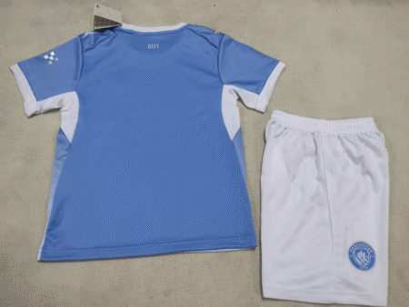 Manchester City 202627 Home Jersey Kids Kit - Back Manchester City 202627 Home Jersey Kids Kit - Back