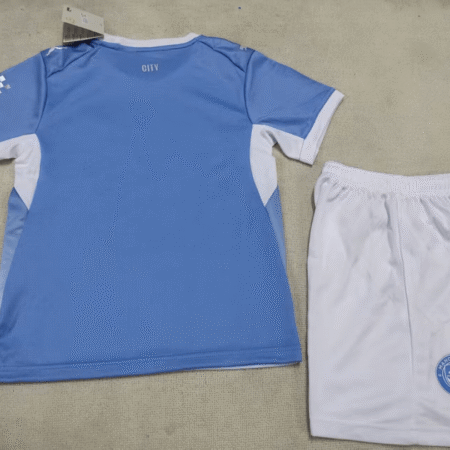 Manchester City 202627 Home Jersey Kids Kit - Back Manchester City 202627 Home Jersey Kids Kit - Back