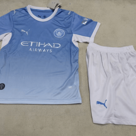 Manchester City 202627 Home Jersey Kids Kit - Front Manchester City 202627 Home Jersey Kids Kit - Front