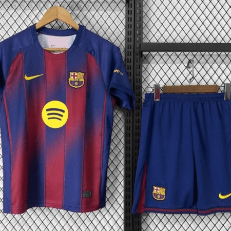 Barcelona 202627 Home Jersey Kids Kit Front