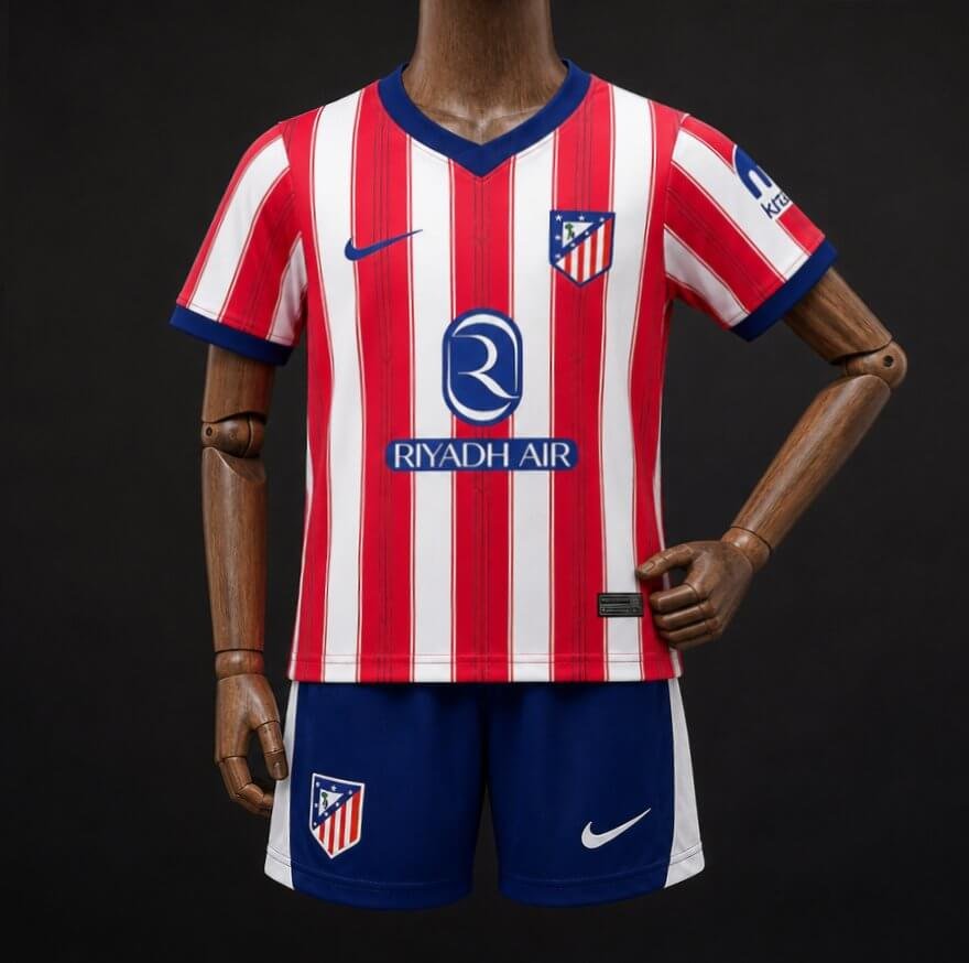 Atlético Madrid 202627 Home Jersey Kids Kit - Front Atlético Madrid 202627 Home Jersey Kids Kit - Front